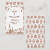Tribal Boho Rodeo Babydusche Windelwindeln Beilage Visitenkarte (Vorne/Hinten)