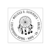 Tribal Boho Traumfänger Runde Adresse 3 Gummistempel (Prägung)