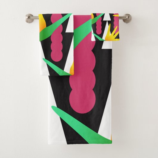 Tribal Bold Paradise Floral farbiges Muster Badhandtuch Set (Insitu)