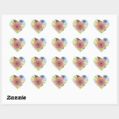 Tribal Bouquet Herz-Aufkleber (Blatt)