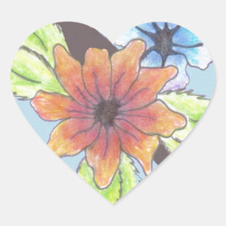 Tribal Bouquet Herz-Aufkleber