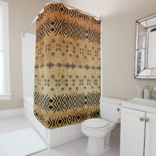Tribal Brown Beige Duschvorhang