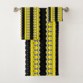 Tribal Brown & Black Pattern Badhandtuch Set (Insitu)