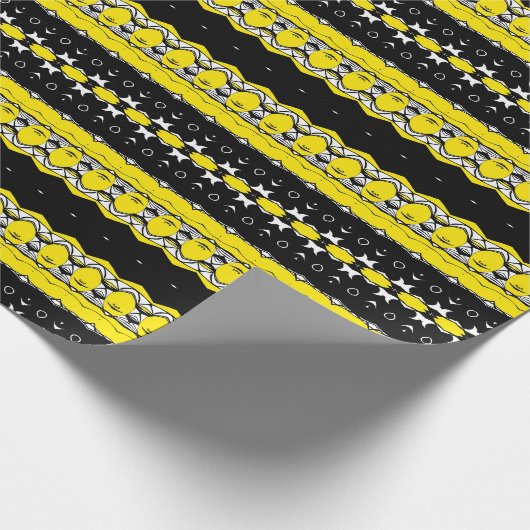 Tribal Brown & Black Pattern Geschenkpapier (Ecke)