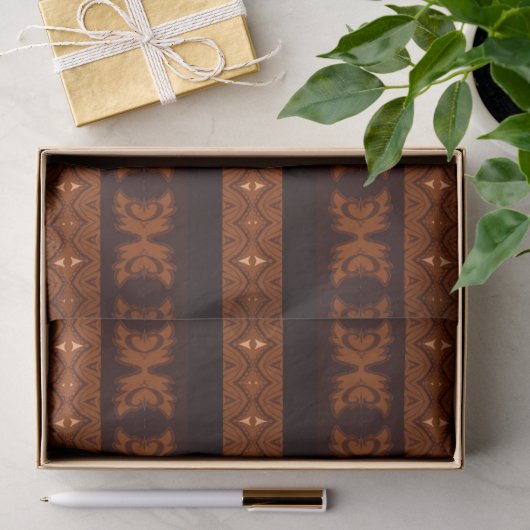 Tribal Brown & Black Pattern Seidenpapier (Geschenk)