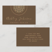 Tribal Brown Mandala Meditation Energie Heilung Visitenkarte (Vorne/Hinten)