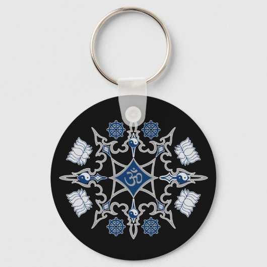 Tribal-buddhistische Symbole Schlüsselanhänger (Vorderseite)