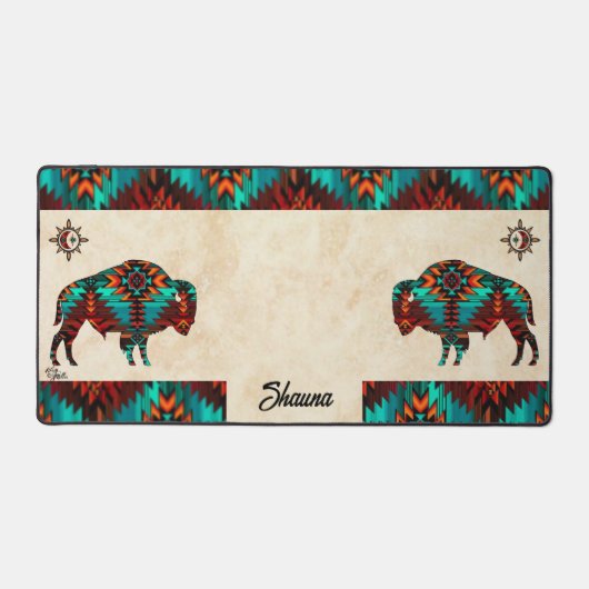 Tribal Buffalo und Sun Schreibtischunterlage (Vorderseite)