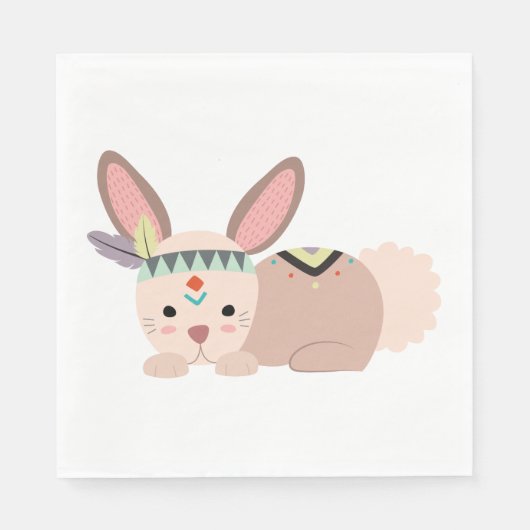 Tribal Bunny Napkin Serviette (Vorderseite)