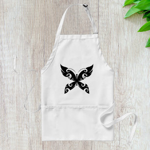 Tribal Butterfly Tattoo Bold Black Ink Style Schürze