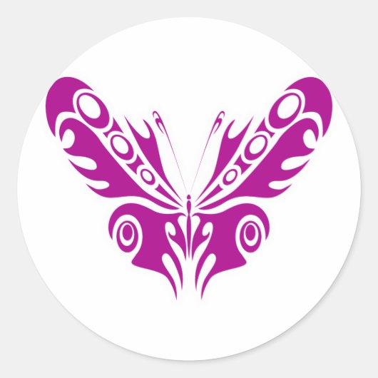 Tribal Butterfly Tattoo Design Runder Aufkleber (Vorderseite)