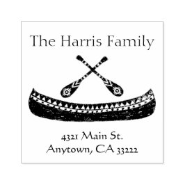 Tribal Canoe Silhouette Personalisiert Gummistempel