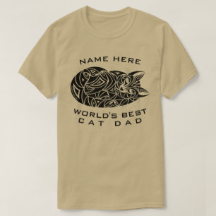 Tribal Cat Sleeping Funny Worlds Bester Cat Vater T-Shirt