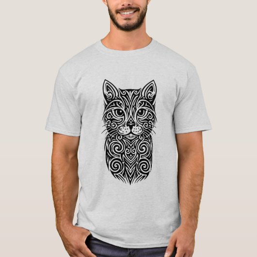 Tribal Cat Tattoo – Male Version T-Shirt (Vorderseite)