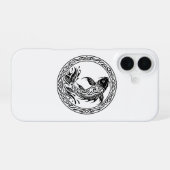 Tribal Celtic Koi Fish Wisdom Symbol iPhone 16 Hülle (Rückseite (Horizontal))