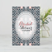 Tribal Celtic Schwarz-weiß Bridal Dusche Einladung (Stehend Vorderseite)