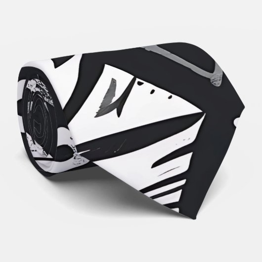 Tribal Chic Black & White Geometrie Abstrakte Kuns Krawatte (Gerollt)