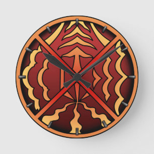 Tribal Clock Modern Native Art Wall Clocks Decor Runde Wanduhr