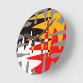 Tribal Clock Modern Native Art Wall Clocks Decor Runde Wanduhr (Winkel)