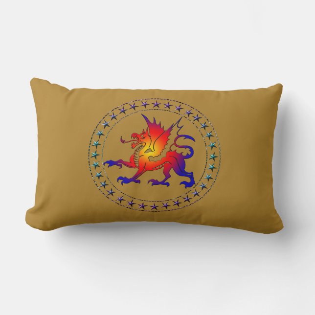 Tribal Color Dragon Pillow II Lendenkissen (Vorderseite)