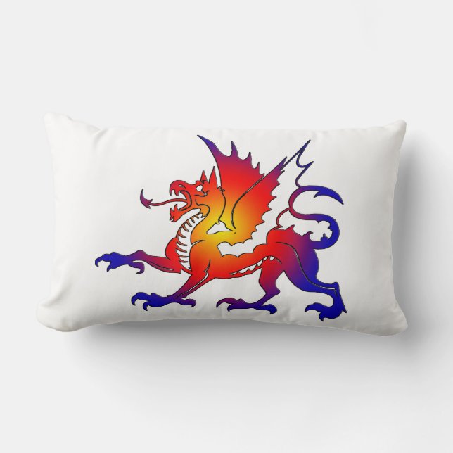 Tribal Color Dragon Pillow Lendenkissen (Vorderseite)