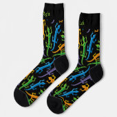 Tribal Colorful Lizards Muster Socken (Linkes Detail)