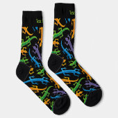 Tribal Colorful Lizards Muster Socken (Rechts)