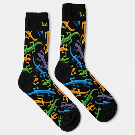 Tribal Colorful Lizards Muster Socken (Rechts)