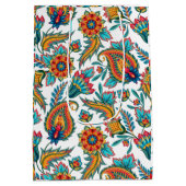 Tribal Colorful Watercolor Paisley Pattern Mittlere Geschenktüte (Rückseite)
