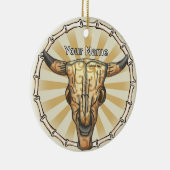 Tribal Cow Skull Keramik Ornament (Rechts)