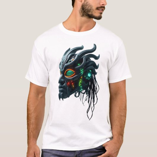 Tribal Cyborg Face T - Shirt (Vorderseite)