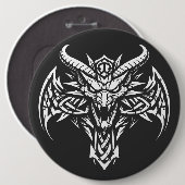Tribal-Dämonenkopf-Grafik von BurnsInHell Button (Vorne & Hinten)