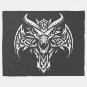 Tribal-Dämonenkopf-Grafik von BurnsInHell Fleecedecke (Vorderseite (Horizontal))