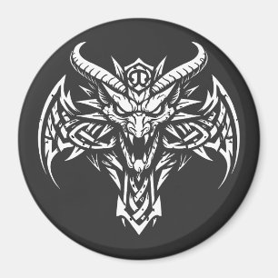 Tribal-Dämonenkopf-Grafik von BurnsInHell Magnet
