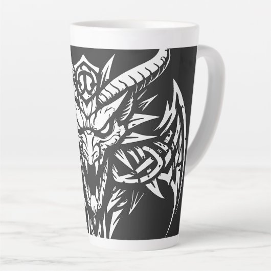 Tribal-Dämonenkopf-Grafik von BurnsInHell Milchtasse (Rechte Ecke)