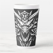 Tribal-Dämonenkopf-Grafik von BurnsInHell Milchtasse (Vorderseite)