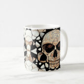 Tribal Decorative Ornament | Mayan Skull Art Kaffeetasse (VorderseiteRechts)