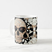 Tribal Decorative Ornament | Mayan Skull Art Kaffeetasse (Vorderseite Links)