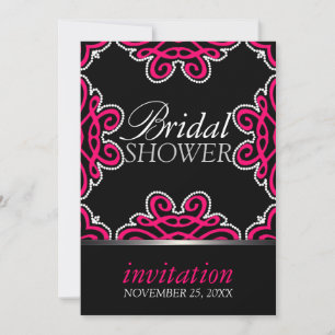 Tribal Dekoration Hot Pink & Black Brautparty Part Einladung
