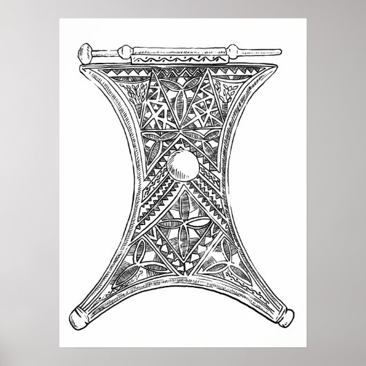 Tribal Dekoration Poster handgezeichnete Abbildung (Vorne)