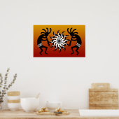 Tribal Desert Sun Southwest Design Kokopelli Poster (Küche)