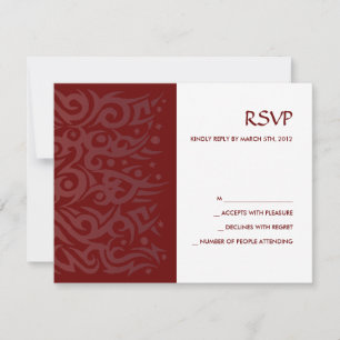 TRIBAL DESIGN Bar Bat Mitzvah Reply Card Schokolad RSVP Karte