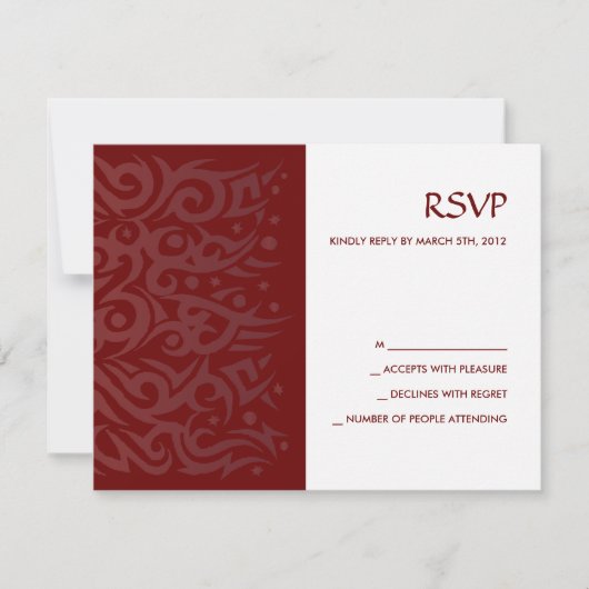 TRIBAL DESIGN Bar Bat Mitzvah Reply Card Schokolad RSVP Karte (Vorderseite)
