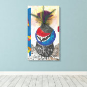 "Tribal Design Blue" Fine Art Canvas Print Leinwanddruck (Insitu (Holzboden))