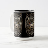 Tribal Design Gold Lynx Zweifarbige Tasse (Vorderseite Links)