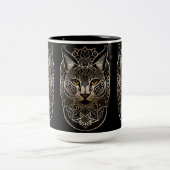 Tribal Design Gold Lynx Zweifarbige Tasse (Mittel)