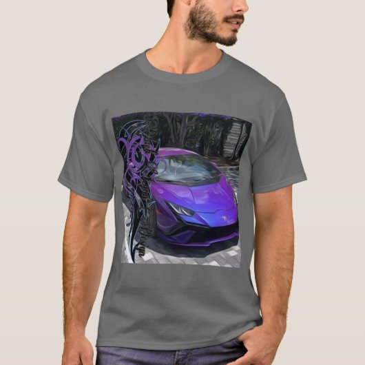 Tribal-Design im Violetstil T-Shirt (Vorderseite)