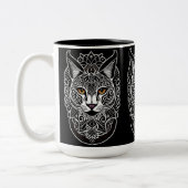 Tribal Design Lynx Zweifarbige Tasse (Links)
