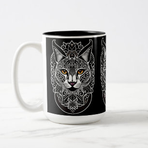 Tribal Design Lynx Zweifarbige Tasse