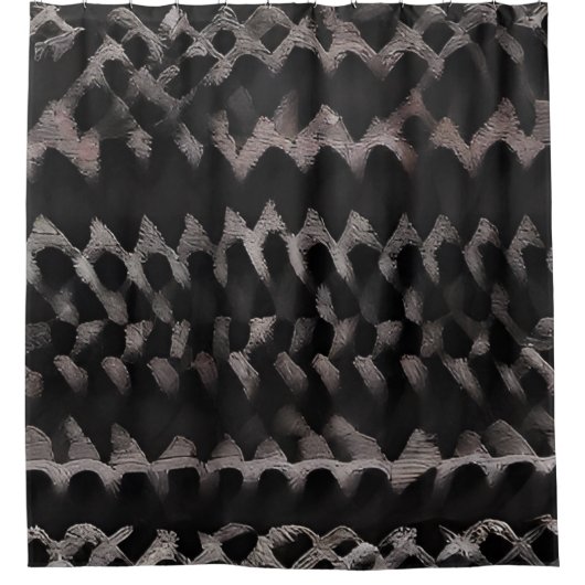 Tribal-Design mit schwarzem Duschvorhang (Vorderseite)